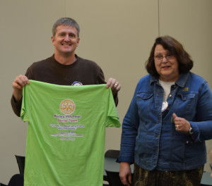 Dr. Eric Bergquam and Laura Tilirico sport Rotary shirt for Nepal Dental Clinics 111115 (1)