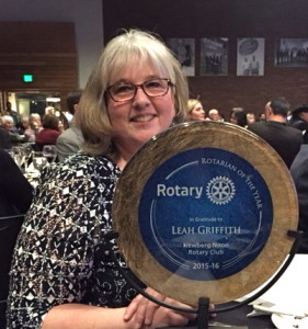 Leah Griffith Rotarian of Year